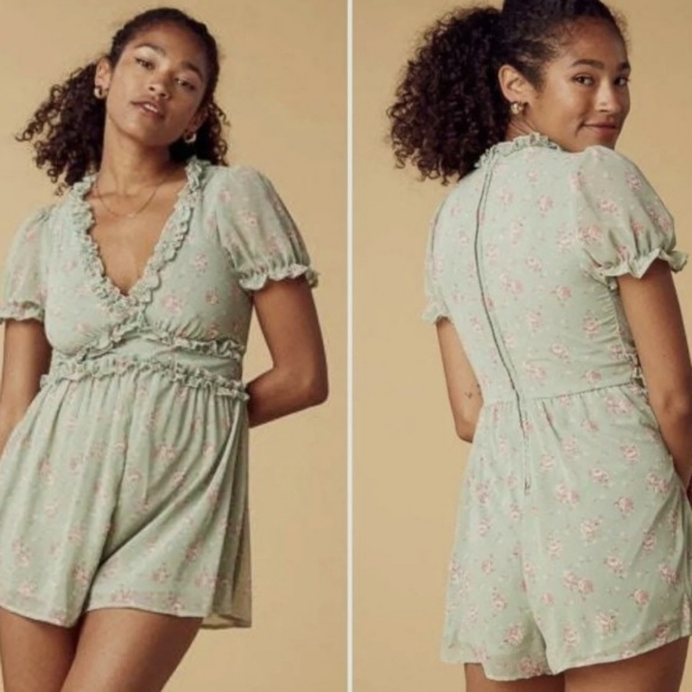 Floral Blue Romper